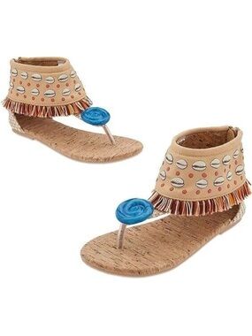 DISNEY  Moana Costume Shoes for Kids Zip Back Toddler Sandals Size 9/10